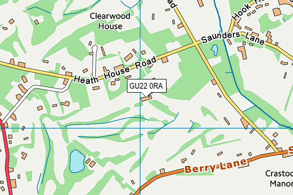 GU22 0RA map - OS VectorMap District (Ordnance Survey)
