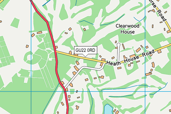 GU22 0RD map - OS VectorMap District (Ordnance Survey)