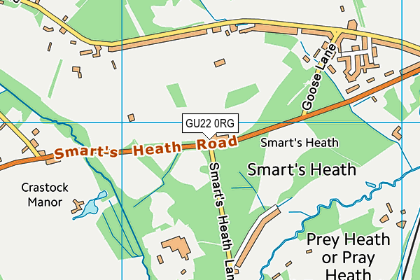 GU22 0RG map - OS VectorMap District (Ordnance Survey)