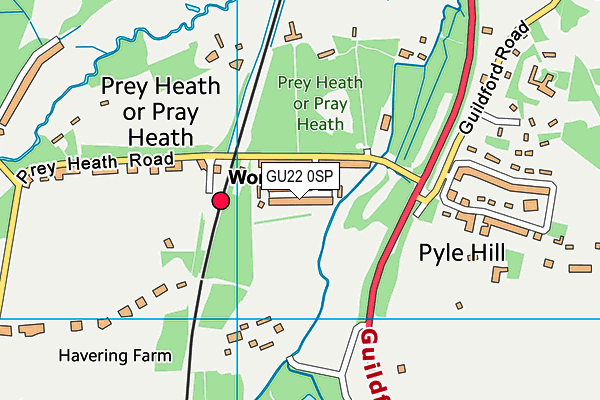 GU22 0SP map - OS VectorMap District (Ordnance Survey)