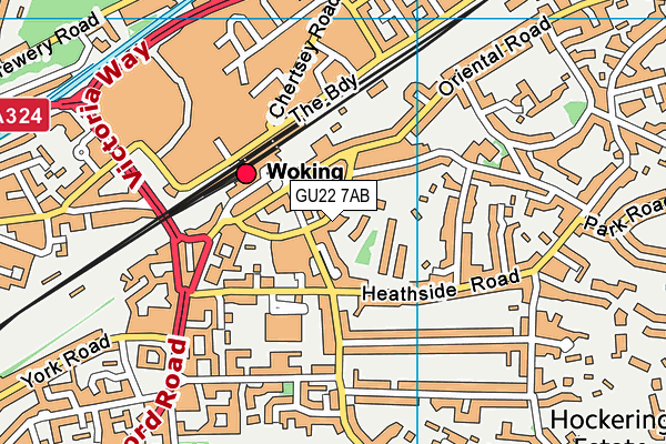 GU22 7AB map - OS VectorMap District (Ordnance Survey)