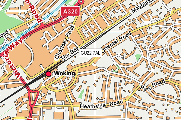 GU22 7AL map - OS VectorMap District (Ordnance Survey)