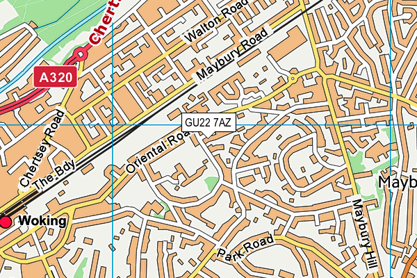 GU22 7AZ map - OS VectorMap District (Ordnance Survey)