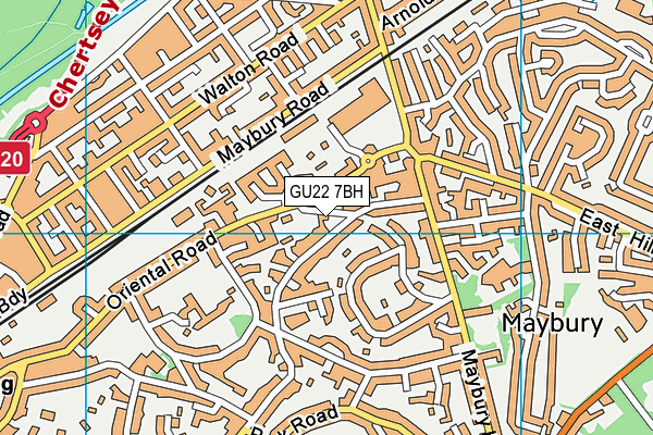 GU22 7BH map - OS VectorMap District (Ordnance Survey)