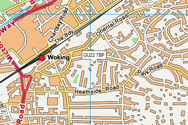 GU22 7BP map - OS VectorMap District (Ordnance Survey)