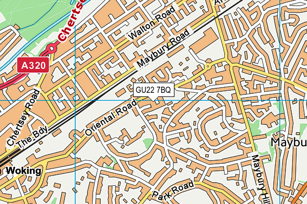 GU22 7BQ map - OS VectorMap District (Ordnance Survey)