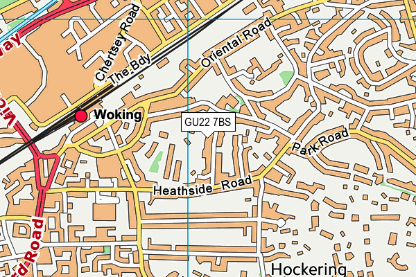 GU22 7BS map - OS VectorMap District (Ordnance Survey)