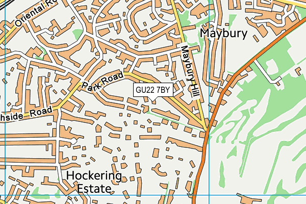 GU22 7BY map - OS VectorMap District (Ordnance Survey)