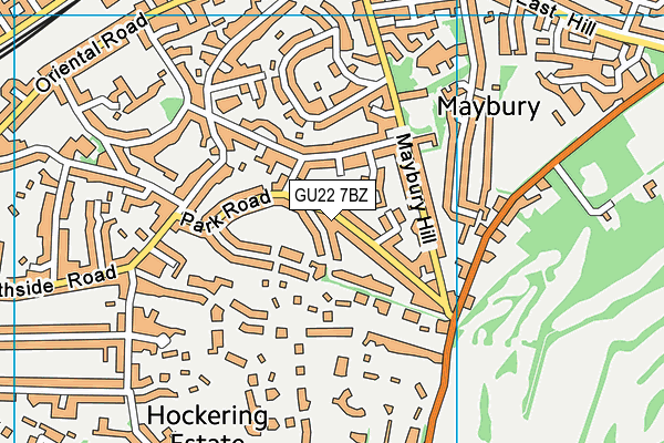 GU22 7BZ map - OS VectorMap District (Ordnance Survey)