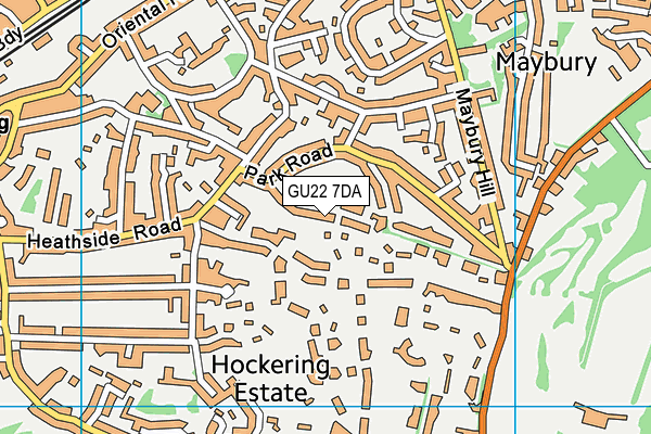 GU22 7DA map - OS VectorMap District (Ordnance Survey)