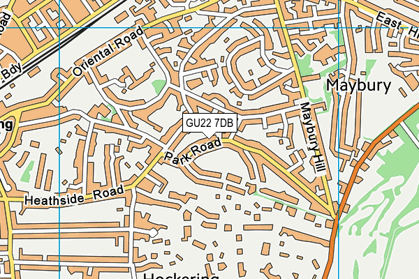 GU22 7DB map - OS VectorMap District (Ordnance Survey)