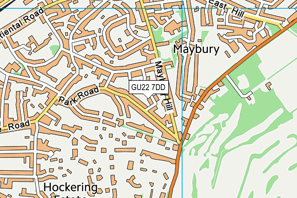 GU22 7DD map - OS VectorMap District (Ordnance Survey)