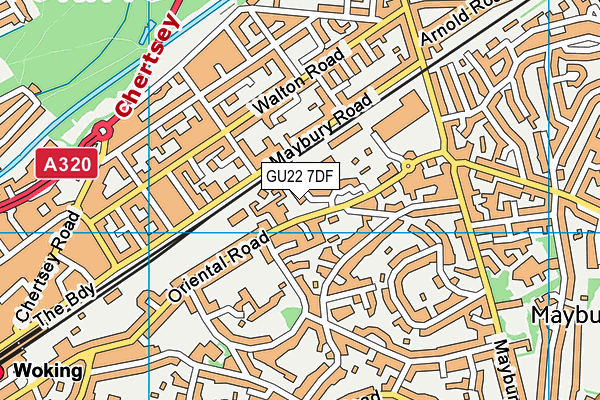 GU22 7DF map - OS VectorMap District (Ordnance Survey)