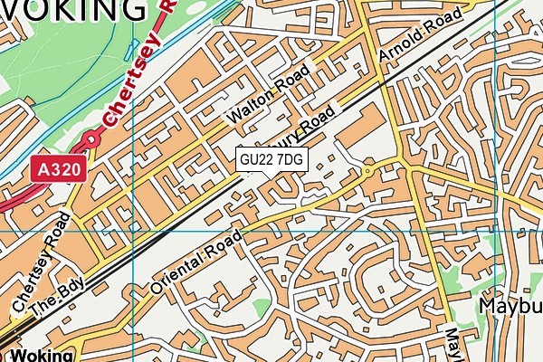 GU22 7DG map - OS VectorMap District (Ordnance Survey)