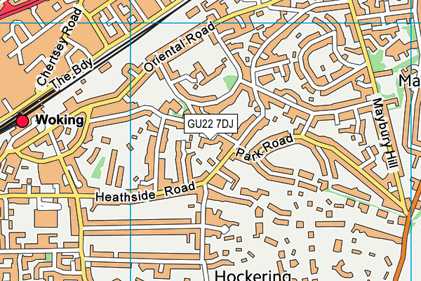 GU22 7DJ map - OS VectorMap District (Ordnance Survey)