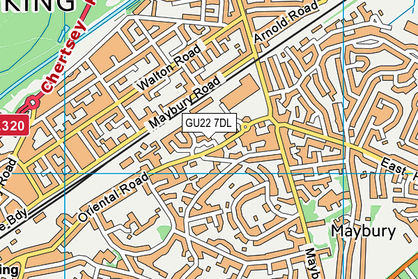 GU22 7DL map - OS VectorMap District (Ordnance Survey)