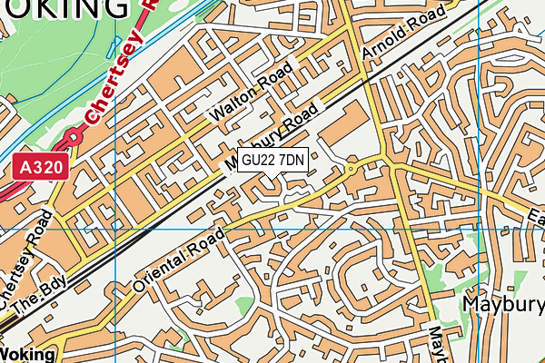 GU22 7DN map - OS VectorMap District (Ordnance Survey)