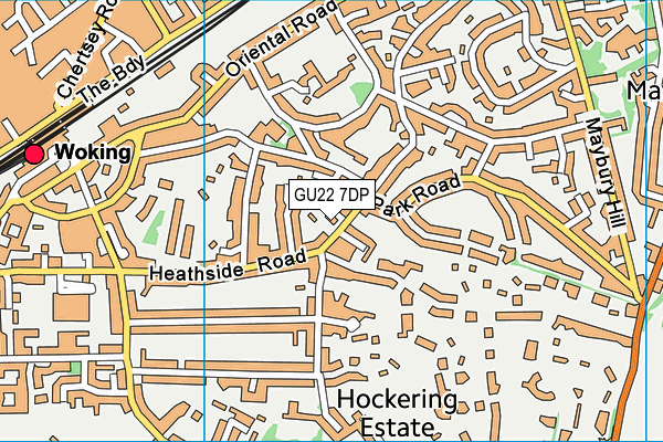 GU22 7DP map - OS VectorMap District (Ordnance Survey)