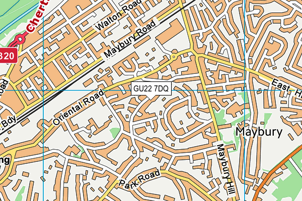 GU22 7DQ map - OS VectorMap District (Ordnance Survey)