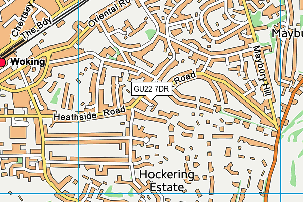 GU22 7DR map - OS VectorMap District (Ordnance Survey)