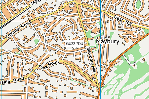 GU22 7DU map - OS VectorMap District (Ordnance Survey)