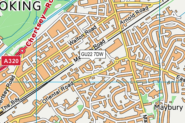 GU22 7DW map - OS VectorMap District (Ordnance Survey)