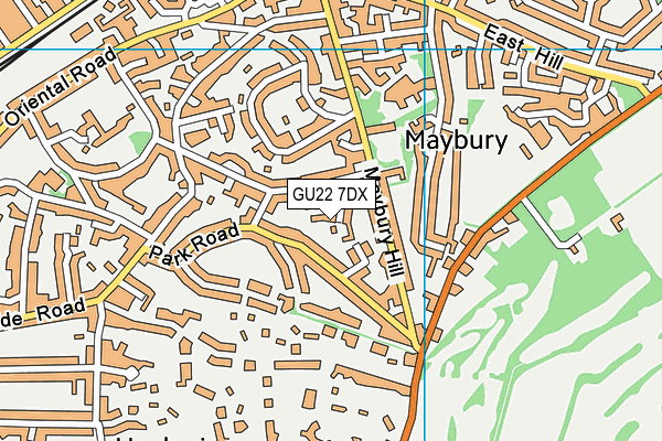 GU22 7DX map - OS VectorMap District (Ordnance Survey)