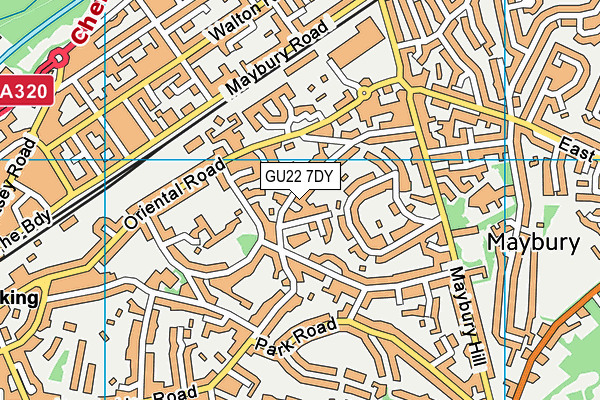 GU22 7DY map - OS VectorMap District (Ordnance Survey)