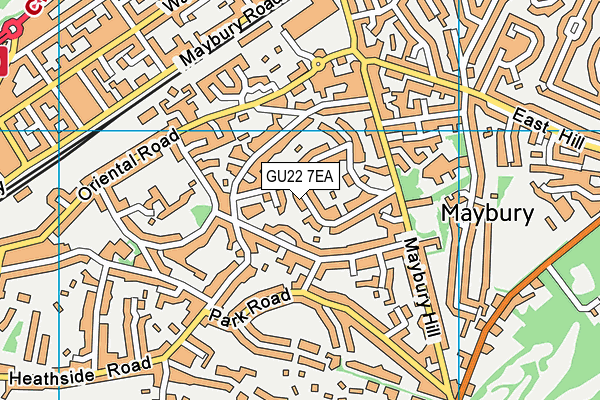 GU22 7EA map - OS VectorMap District (Ordnance Survey)