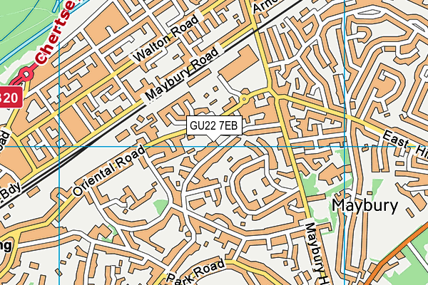 GU22 7EB map - OS VectorMap District (Ordnance Survey)