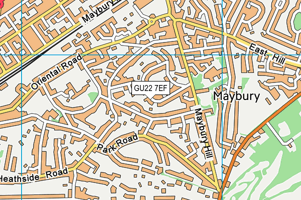 GU22 7EF map - OS VectorMap District (Ordnance Survey)