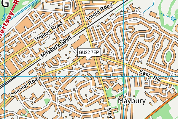 GU22 7EP map - OS VectorMap District (Ordnance Survey)