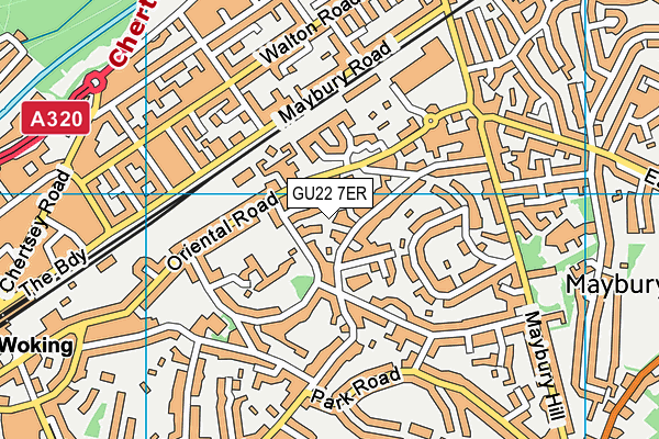 GU22 7ER map - OS VectorMap District (Ordnance Survey)