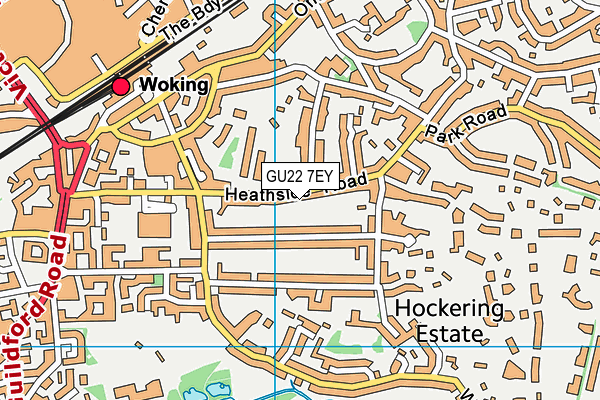 GU22 7EY map - OS VectorMap District (Ordnance Survey)