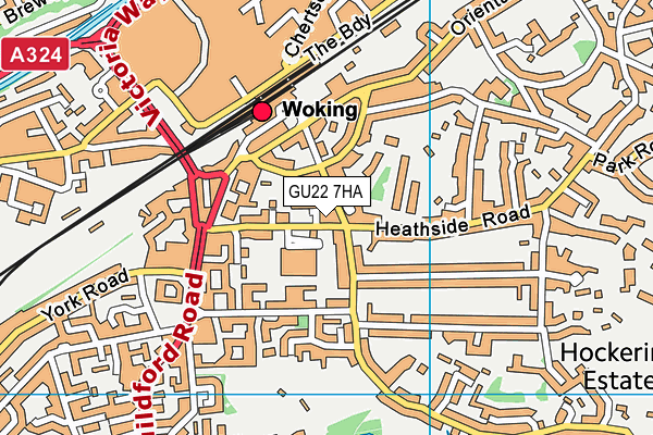 GU22 7HA map - OS VectorMap District (Ordnance Survey)