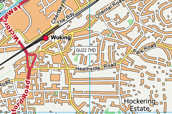 GU22 7HD map - OS VectorMap District (Ordnance Survey)