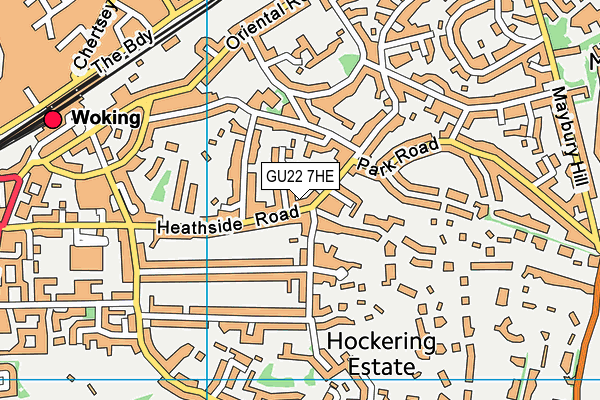 GU22 7HE map - OS VectorMap District (Ordnance Survey)