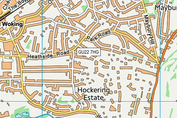 GU22 7HG map - OS VectorMap District (Ordnance Survey)