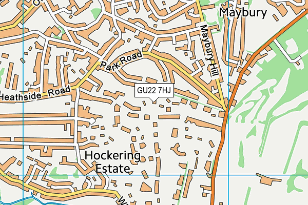 GU22 7HJ map - OS VectorMap District (Ordnance Survey)