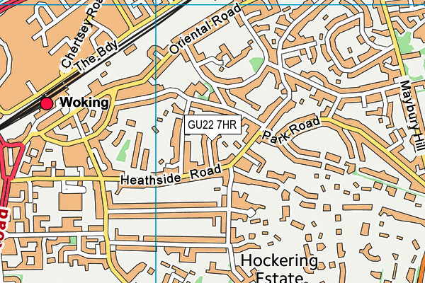 GU22 7HR map - OS VectorMap District (Ordnance Survey)