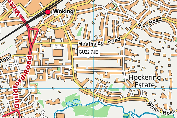 GU22 7JE map - OS VectorMap District (Ordnance Survey)