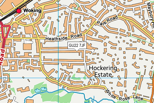 GU22 7JF map - OS VectorMap District (Ordnance Survey)