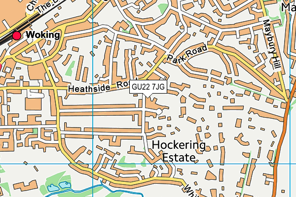 GU22 7JG map - OS VectorMap District (Ordnance Survey)