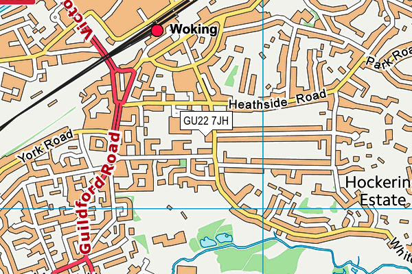 GU22 7JH map - OS VectorMap District (Ordnance Survey)