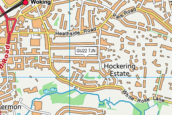 GU22 7JN map - OS VectorMap District (Ordnance Survey)