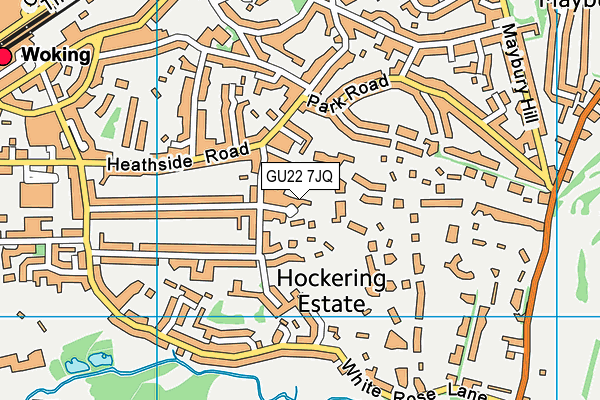 GU22 7JQ map - OS VectorMap District (Ordnance Survey)