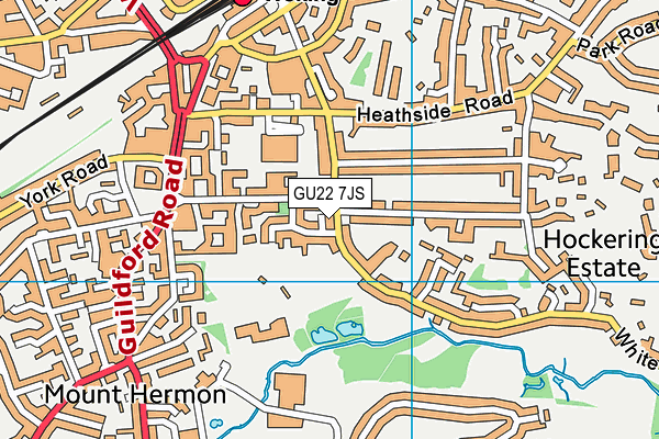 GU22 7JS map - OS VectorMap District (Ordnance Survey)