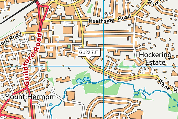 GU22 7JT map - OS VectorMap District (Ordnance Survey)