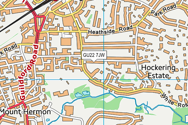 GU22 7JW map - OS VectorMap District (Ordnance Survey)