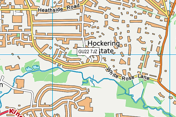 GU22 7JZ map - OS VectorMap District (Ordnance Survey)